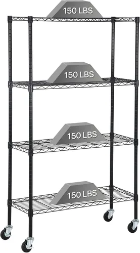 Miniatura 10 de Dkelincs Estantería de alambre de 23 pulgadas de largo x 13 pulgadas de ancho x 31 pulgadas de alto, estantes de almacenamiento de metal NSF de 3