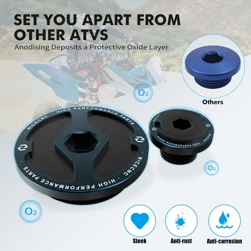 Miniatura 4 de NICECNC Kit de enchufes de motor compatible con Yamaha Raptor 700 2006 2007 2008 2009 2010-2023, 700R 2009-2023, 700R SE 2017-2023, YFZ450R Negro