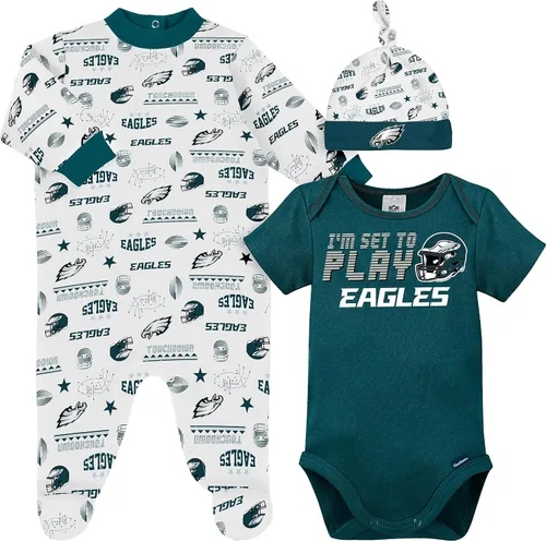 Miniatura 9 de Gerber Conjunto de regalo unisex para bebé con pies de equipo de la NFL para dormir y jugar