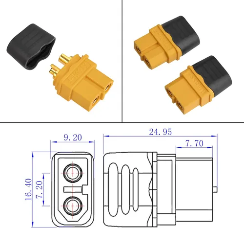 Miniatura 8 de ELFCULB Cable solar XT60 de 10 AWG, 10 pies, 2, 10, 25, 35, 50, 75, 100 pies, cable de extensión XT60, conector de panel solar a conector XT60