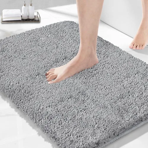 Miniatura 17 de Alfombra de baño beige extra larga de 59.1 x 23.6 pulgadas, alfombra de baño grande de microfibra lanuda antideslizante, absorbente, extra suave