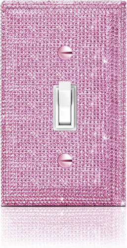 Miniatura 24 de 1 funda para interruptor de luz brillante – Cubierta de placa de interruptor con purpurina dorada con diamantes de imitación 2.2 lbs-2-Oro