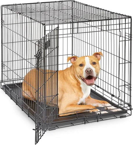 Miniatura 21 de MidWest Homes for Pets - Jaula para perros iCrate de una puerta, mejorada, incluye bandeja a prueba de fugas, patas protectoras de pisos, panel