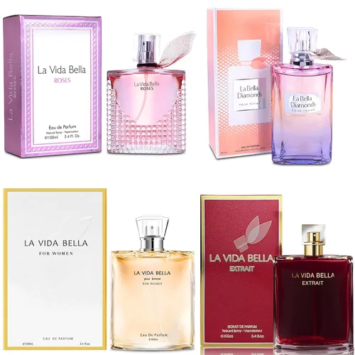 Miniatura 33 de A CENTER Juego de 4 perfumes para mujer – Set de regalo de fragancia floral con vainilla, almizcle y cítricos Eau De Pafume 3.5 onzas líquidas
