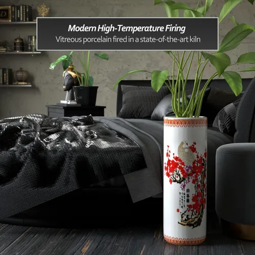 Miniatura 3 de Idea de regalo para decoración casera elegante de calidad fina - Depósito clásico para guardar paraguas y bastones de porcelana china de 24 pulgadas