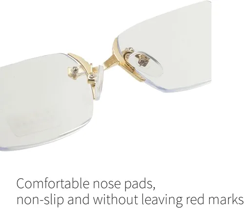 Miniatura 3 de Gafas de luz azul sin montura de gran tamaño, unisex, antifatiga, lentes transparentes para oficina, computadora, lectura y uso diario