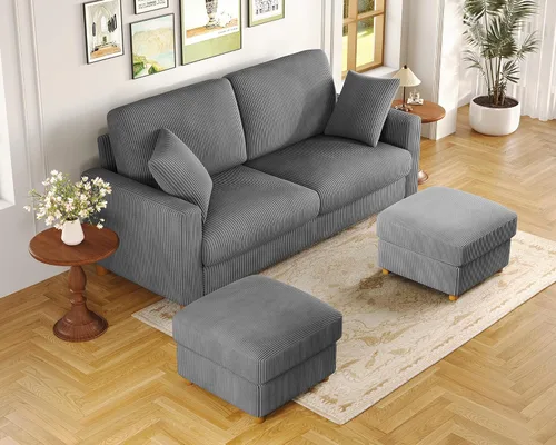 Miniatura 18 de Kidirect Silla de acento extragrande de 35.5 pulgadas, sillas de sala de montaje fácil, silla de lectura de pana para dormitorio, sillas de acento