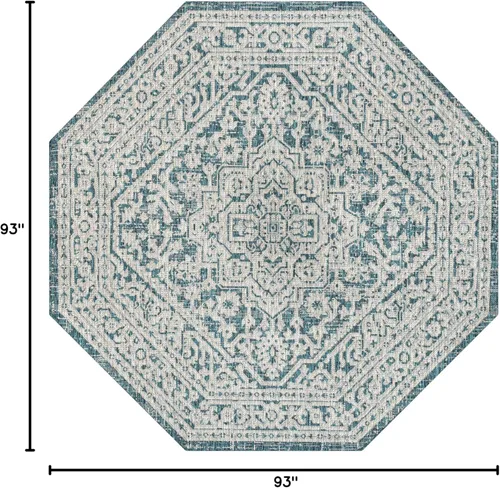 Miniatura 98 de Eyely BMS101D-28 - Alfombra de pasillo con textura de medallón de Santa Mónica Slesi, para interiores y exteriores, estilo costero, bohemio, Gris