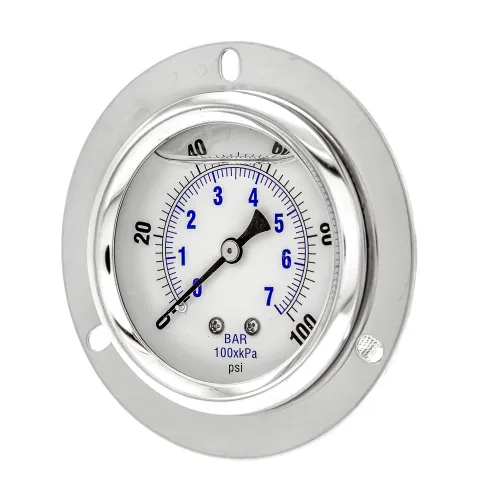 Miniatura 24 de PIC Gauges PRO-204L-254G Medidor de presión industrial relleno de glicerina con brida frontal con carcasa SS, internos de latón, lente de plástico
