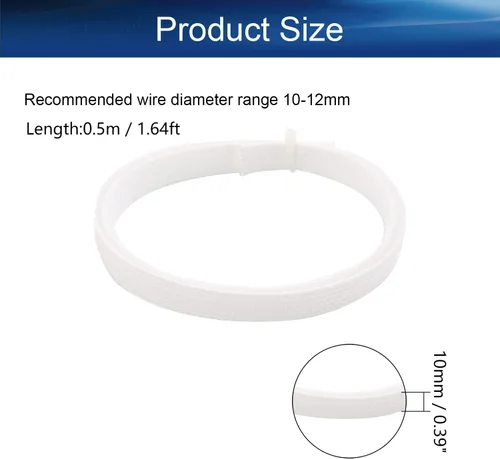 Miniatura 2 de Bettomshin 1 funda de cable trenzado PET de 1.64 pies (1.6 ft), 3/8 pulgadas de ancho, manga trenzada expandible, para proteger el cable eléctrico
