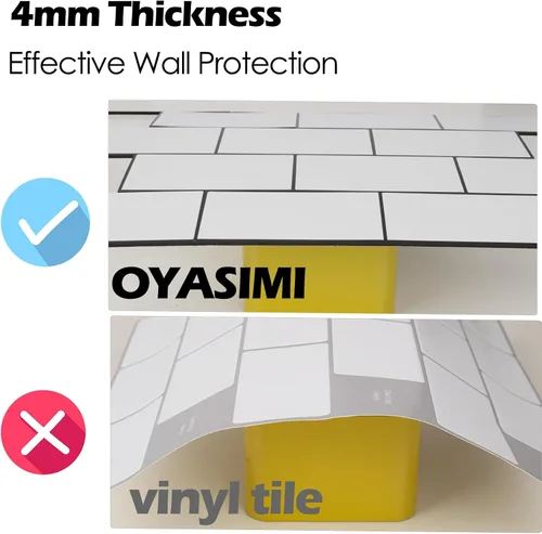 Miniatura 5 de 10 hojas más gruesas para despegar y pegar para cocina, 12 x 12 pulgadas, blanco puro en acabado mate, azulejos de PVC para pared de metro