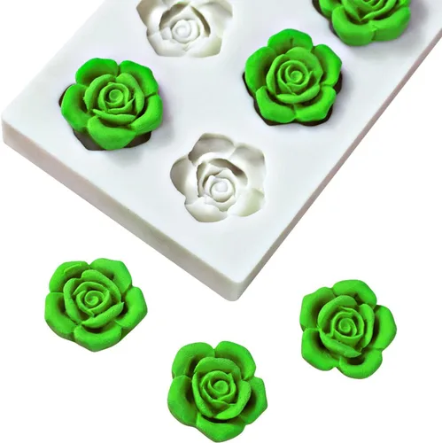Miniatura 8 de Molde de silicona de flor de rosa de 6 cavidades, molde de chocolate para fondant, modelo de resina de arcilla, herramienta de decoración