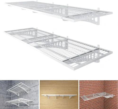 Miniatura 11 de Paquete de 2 estantes de pared de garaje de 2 x 3 pies (24 x 36 pulgadas), capacidad de carga de 500 libras, estantes montados en la pared