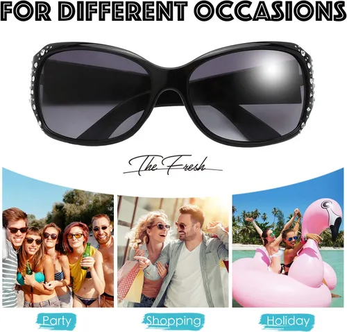 Miniatura 5 de The Fresh Gafas de sol clásicas de moda con diamantes de imitación de moda con caja de regalo