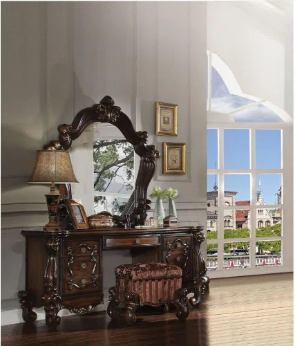 Miniatura 2 de Acme Escritorio Versailles de madera con 7 cajones en roble cereza roble cerezo