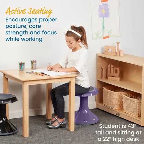 Miniatura 5 de ECR4Kids ACE Active Core Engagement Taburete Tambaleante, Altura del Asiento de 15 Pulgadas, Asientos Flexibles, Berenjena