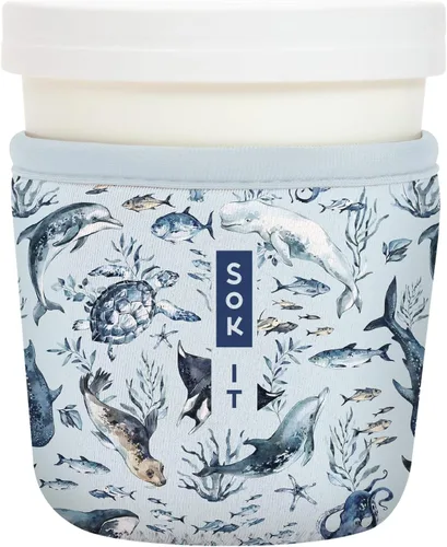 Miniatura 66 de Sok It IceCreamSok - Funda de neopreno aislada (flores abstractas, pintas de helado cónicas)