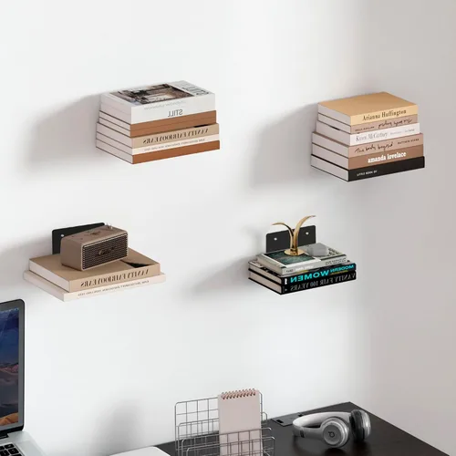 Miniatura 2 de STORAGE MANIAC Estantes flotantes para colgar en la pared, estantes flotantes invisibles de acero resistente, estantes colgantes para dormitorio