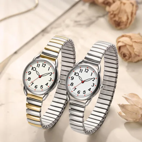 Miniatura 9 de Asan Ge Reloj para mujer, banda de expansión que se adapta a varios tamaños, analógico vintage, resistente al agua, esfera luminosa de moda, fácil