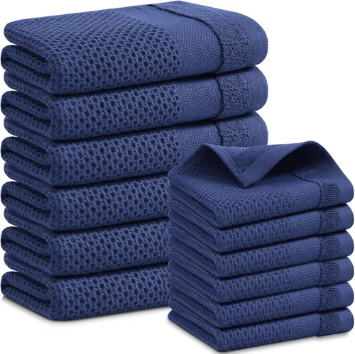 Miniatura 31 de Homaxy Paños de cocina 100% algodón, paquete de 8 – 12 x 12 pulgadas, tejido de gofre, muy suaves y absorbentes, paños de cocina de secado rápido