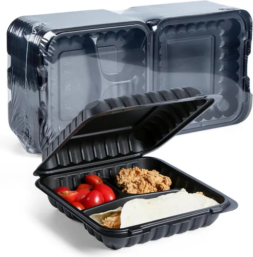 Miniatura 21 de YANGRUI Contenedores para Alimentos de 9 x 6 pulgadas, 28 onzas, paquete de 50 unidades – Envuelto en Plástico PP Relleno de Minerales Libre de BPA