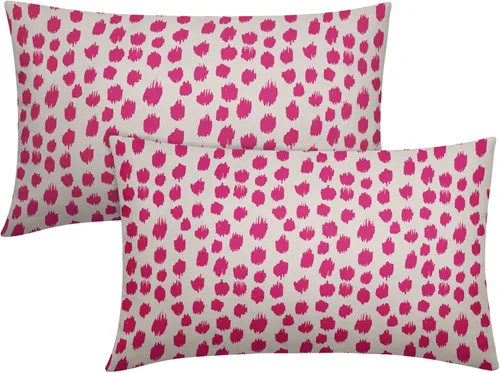 Miniatura 104 de Fundas de almohada marrón y blancas de 18 x 18 pulgadas, juego de 2 almohadas boho grises con lunares, fundas de almohada modernas estampadas