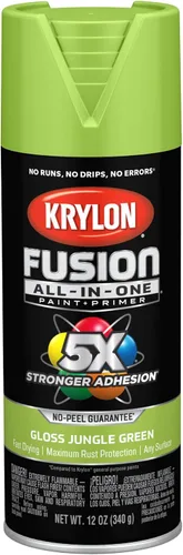 Krylon Fusion - Pintura en aerosol adhesiva todo en uno para uso en interiores y exteriores, 12 onzas, color verde jungla Verde (Jungle Green)