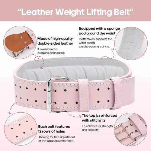 Miniatura 3 de Cinturón de levantamiento de pesas para mujer de 4 pulgadas de ancho, cinturón de levantamiento de pesas para gimnasio para mujer con soporte lumbar