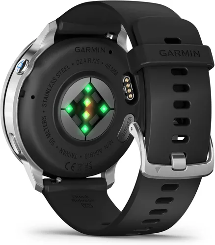 Miniatura 7 de Garmin D2™ Air X15, reloj inteligente de aviador versátil con GPS, linterna LED, características de salud y fitness, clima de aviación, Plateado