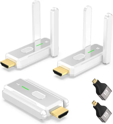 Miniatura 10 de Transmisor HDMI inalámbrico con 2 receptores (382FT/100M), 2.4G+5G, Plug & Play, HDMI inalámbrico soporta decodificación 4K y salida Full HD 1080P