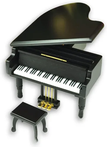 Miniatura 2 de BinkeGG Caja de música de piano de cola de madera negra de cuerda con mecanismo musical Sankyo. Melodía: Cuando pides un deseo a una estrella
