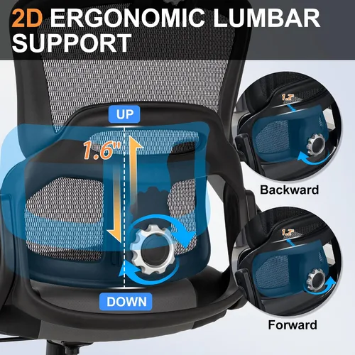 Miniatura 4 de Silla de oficina grande y alta de 500 libras, silla de computadora ejecutiva grande y resistente con brazos abatibles 5D, silla de escritorio