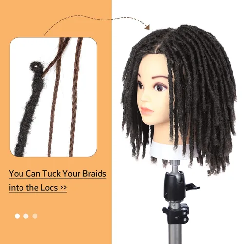Miniatura 6 de WIGNEE Cabello de Ganchillo 120 Hebras Locs Sintéticos 8 Pulgadas Locs Suaves Pre-Trenzados 6 Paquetes Cabello de Ganchillo Pre-Anudado para Mujeres