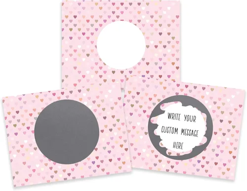My Scratch Offs - Paquete de 20 Mini Tarjetas Rasca y Gana DIY de Corazón Rosa para San Valentín con Calcomanías, 3x4 Pulgadas, Notas de Amor