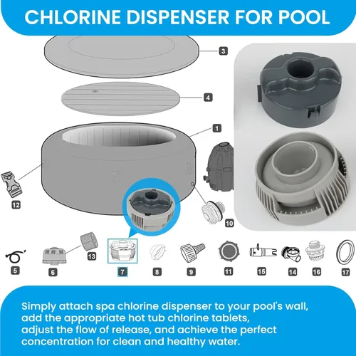 Miniatura 6 de P05345, P03821 Dispensador químico del cloro para el balneario de la tina caliente de la piscina