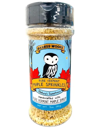 Barred Woods Arce - Gránulos de arce puro Vermont crujientes (cobertura perfecta para helado y cobertura de yogur) - Guijarros de azúcar de arce