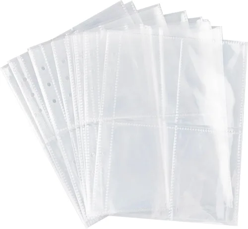 Miniatura 8 de Páginas interiores transparentes doble cara para libro de almacenamiento de joyería, encuadernador de 6 anillos, 24 hojas, 96 bolsillos, protector