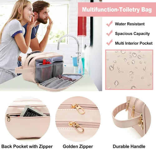 Miniatura 4 de BAIMAY Neceser de viaje para mujer, organizador de artículos de tocador resistente al agua, kit de artículos de aseo personal, artículos esenciales