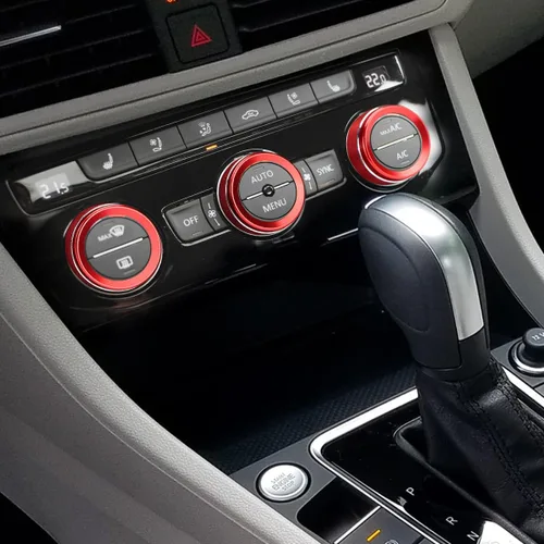 Miniatura 3 de Auovo Cubiertas de perilla de CA compatibles con accesorios Volkswagen VW, Tiguan Taos, Jetta, Passat, Atlas, Golf R Beetle, aleación de aluminio