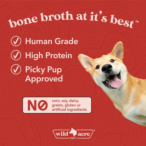 Miniatura 6 de Wild Acre Caldo de hueso de res prémium para perros, alto contenido en proteínas + colágeno mejorado con mezcla de hongos para huesos fuertes