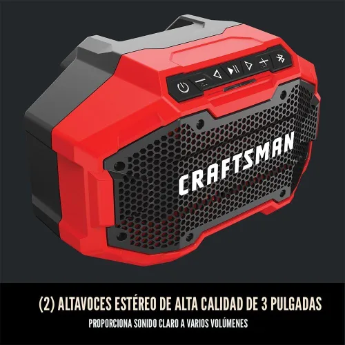 Miniatura 4 de CRAFTSMAN V20 Altavoz Bluetooth Portátil Inalámbrico, Solo Herramienta (CMCR001B), Rojo