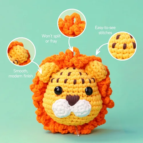 Miniatura 3 de Hilo de Crochet con Hilo de Algodón para Crochet – Hilos de Crochet Tejido para Principiantes con Puntadas Fáciles de Ver – Hilo para Crochet