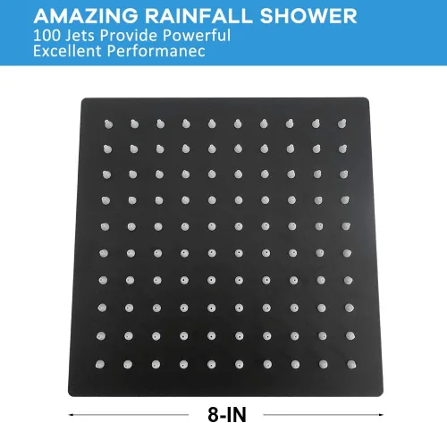 Miniatura 5 de Nearmoon - Cabezal de ducha de lluvia, diseño cuadrado de acero inoxidable de alto flujo, alta presión, experiencia de ducha impresionante incluso