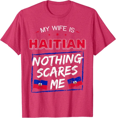 Miniatura 23 de My Wife Is Haitian Republic of Haiti Heritage Roots - Camiseta con bandera, Negro, S