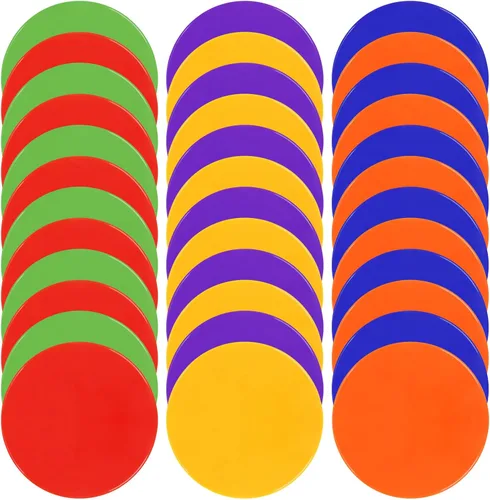 Miniatura 11 de Marcadores de puntos de polietileno para suelo de gimnasio de 4.72 pulgadas, 6 pulgadas, 9 pulgadas, 24 unidades, puntos de goma antideslizantes