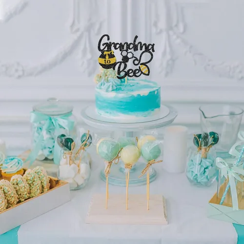 Miniatura 7 de Decoración para pastel de abuela a abeja, suministros de fiesta de baby shower con temática de abejorros, nueva abuela, suministros de decoración