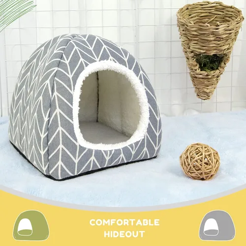 Miniatura 5 de Cama escondida de conejillo de indias, casa de conejo enano, accesorios para cuevas, acogedor escondite para conejito, erizo, hurón, chinchilla
