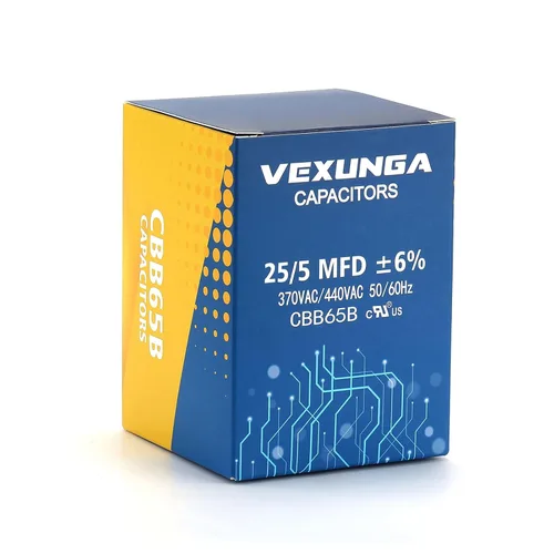 Miniatura 5 de VEXUNGA - 25/5 uF 25+5 MFD 370V o 440V Condensadores redondos de arranque dual 25 5 uF 370 440 Volt VAC CBB65 Condensadores para acondicionador