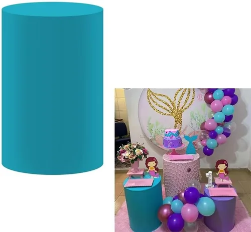 Miniatura 6 de Fundas cilíndricas de color rosa pastel para fiestas, cubierta de pedestal, sirena para niñas, regalos de fiesta de cumpleaños, baby shower, boda