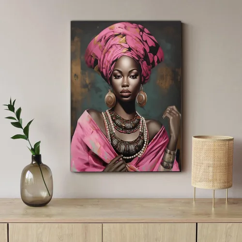 Miniatura 146 de Arte de pared afroamericano, decoración de rey y reina bailarín negro para sala de estar, arte de pareja de amor negro para dormitorio, lienzo
